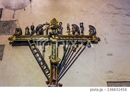 Cadaques, Spain - Oct 31, 2025: Interior of Esglesia de Santa Maria cathedral church in Cadaques, Costa Brava in Spain 136631458