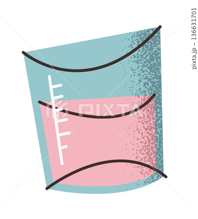 Measuring cup with liquid chemicals 136631701