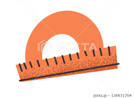 Protractor school stationery ruler sticker 136631704