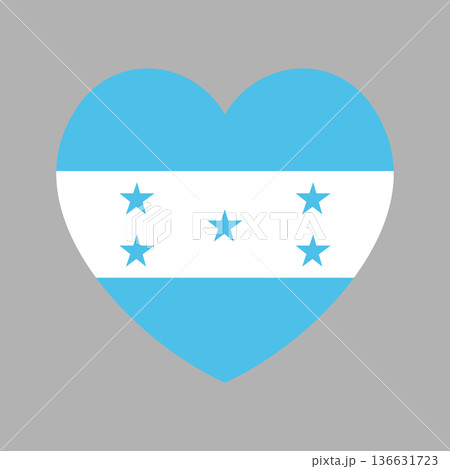 Honduras country flag icon in Heart shape. National flag badge. Republic of Honduras button, banner. Honduras country flag icon in Heart shape. National flag badge. Republic of Honduras button, banner. 136631723