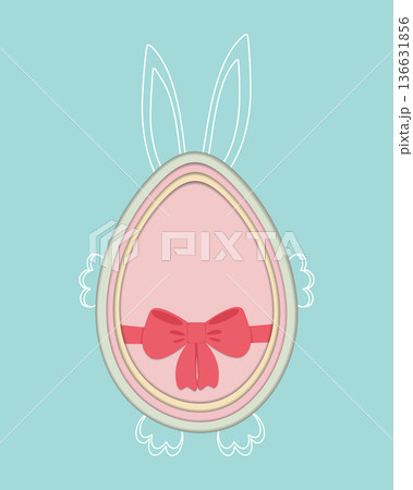 Hand drawn contour Easter Bunny hold Easter egg with ribbon bow decor. Paper cut and outline template. Vector illustration Easter Greeting Thematic or Promotional Social media post template Copy space Hand drawn contour Easter Bunny hold Easter egg with ribbon bow decor. Paper cut and outline template. Vector illustration Easter Greeting Thematic or Promotional Social media post template Copy space 136631856