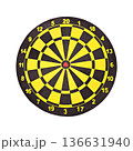 Dartboard target on white background - concept of darts game and accuracy. 136631940