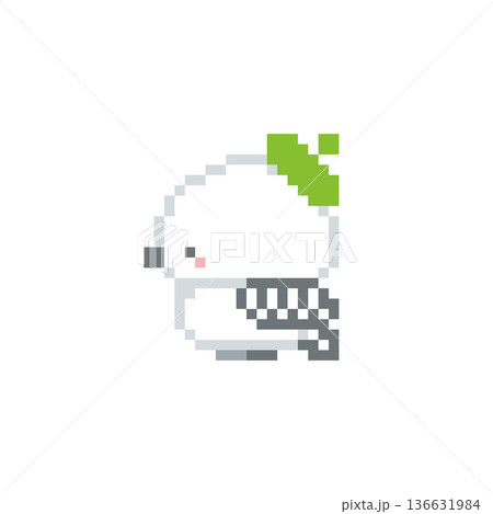 緑のベレー帽とシマエナガのドット絵 136631984