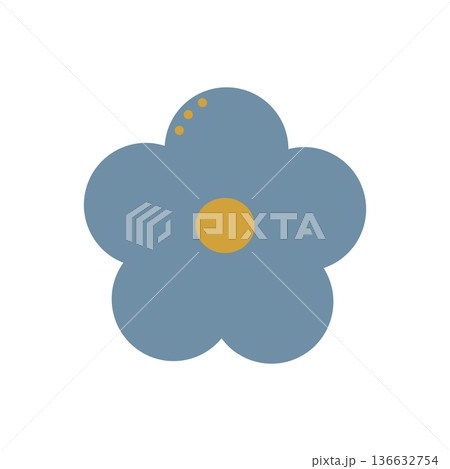 北欧風のシンプルな花アイコン ベタ塗りフラットデザイン 北欧風のシンプルな花アイコン ベタ塗りフラットデザイン 136632754