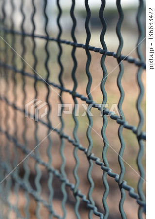 Green Wavy Wire Mesh Fence Green Wavy Wire Mesh Fence 136633422