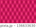 ピンクのアーガイル柄のベクター背景イラスト素材 ピンクのアーガイル柄のベクター背景イラスト素材 136633630