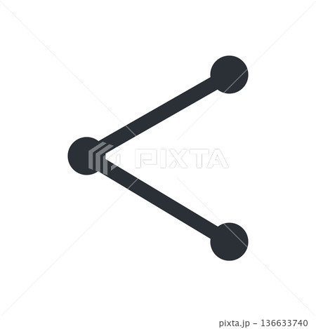 ノード接続のシンプルアイコン　ネットワーク・関係図のUI素材 136633740