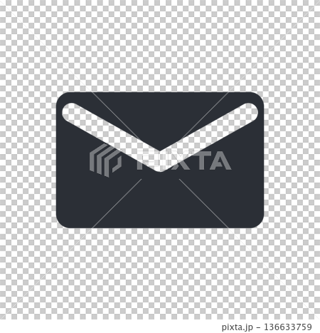 メールのシンプルアイコン　封筒マークのUI素材 136633759