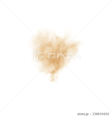 Brown dust cloud with fine particles and a transparent overlay effect. 136634202