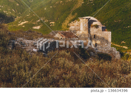 Ruins of Ottoman Mosque in Borsh Castle Ruins of Ottoman Mosque in Borsh Castle 136634396