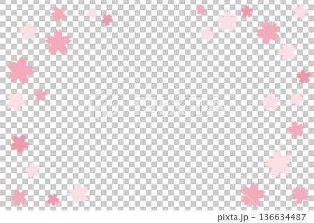 A simple illustration frame of cherry blossoms 136634487