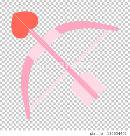 Heart bow and arrow Heart bow and arrow 136634491