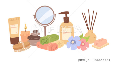 Vector illustration of spa set 136635524