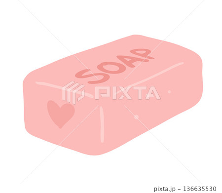 Vector illustration of pink soap bar Vector illustration of pink soap bar 136635530