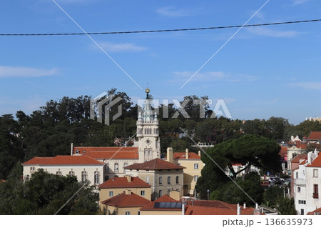 Sintra Town Hall with its iconic neo-Manueline tower, Portugal. Sintra Town Hall with its iconic neo-Manueline tower, Portugal. 136635973
