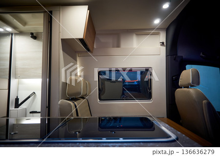 Interior of a camper van 136636279