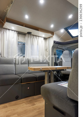 Interior of a camper van 136636299