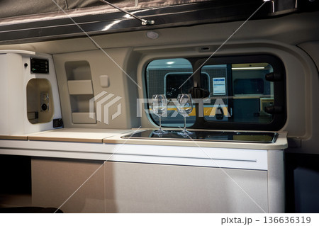 Interior of a camper van 136636319