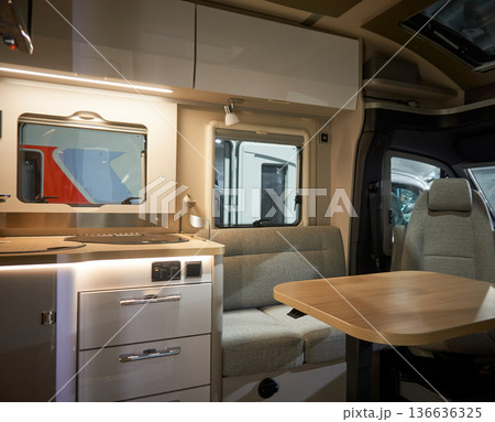 Interior of a camper van 136636325