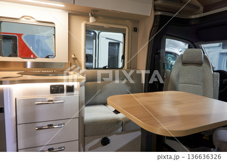 Interior of a camper van 136636326