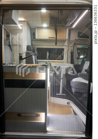 Interior of a camper van 136636331