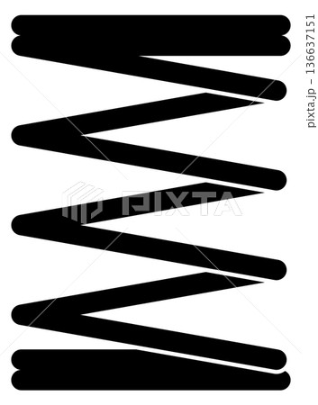 Steel wire spiral icon. Coil spring black silhouette Steel wire spiral icon. Coil spring black silhouette 136637151
