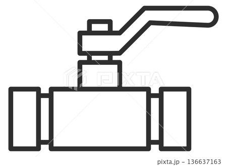 Pipe valve symbol. Water tap line icon Pipe valve symbol. Water tap line icon 136637163