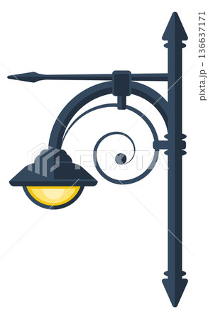 Outdoor wall lamp. Metal park light icon 136637171