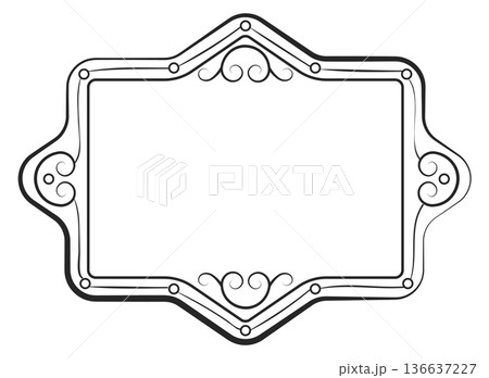 Vintage picture border doodle. Classic geometric decor 136637227
