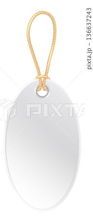 Oval store tag. Retail white label template Oval store tag. Retail white label template 136637243