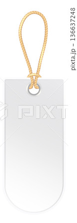 Blank price tag. Hanging white paper label Blank price tag. Hanging white paper label 136637248