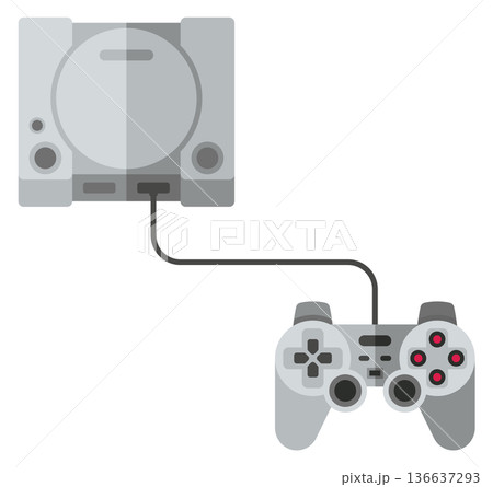 Vintage console controller. Video game color icon 136637293
