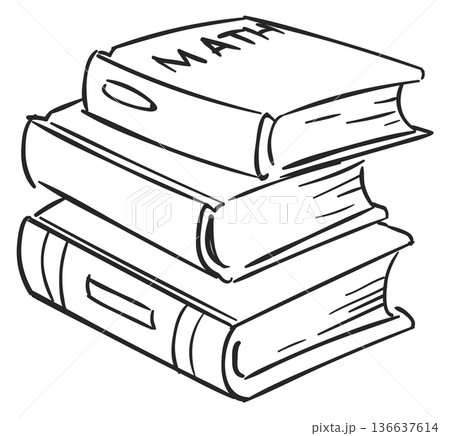 School books stack. Encyclopedia pile. Education icon 136637614