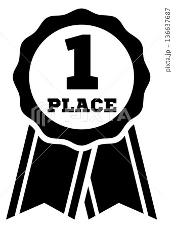 First place badge black icon. Best symbol 136637687