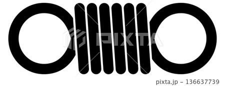 Elastic metal spring black icon. Pressure wire Elastic metal spring black icon. Pressure wire 136637739