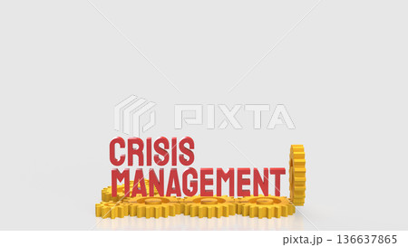 Crisis Management Business Strategy with Interlocking Gears Concept 3d render. Crisis Management Business Strategy with Interlocking Gears Concept 3d render. 136637865