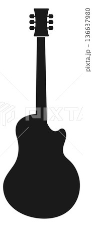 Black guitar shape. Music instrument silhouette icon 136637980