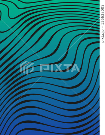 Liquid lines on color gradient. Smooth motion background 136638005