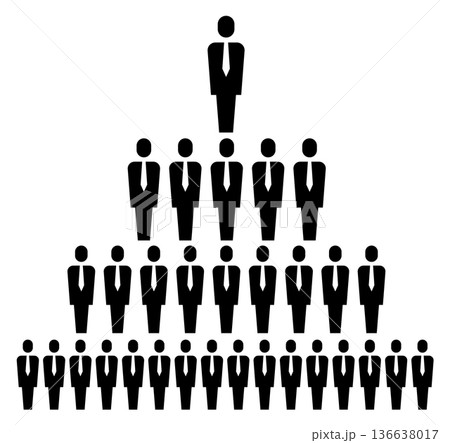Hierarchy chart. Black business human figures diagram 136638017