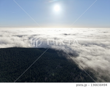 Golden Dawn Illuminates Mountainous Horizon, Radiant Morning Light Blankets Scenic Mountainous Terrain Golden Dawn Illuminates Mountainous Horizon, Radiant Morning Light Blankets Scenic Mountainous Terrain 136638494