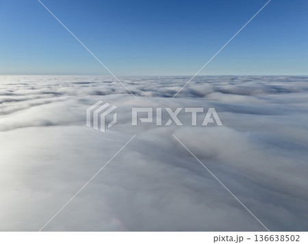 Soft Cloud Pattern Under Bright Blue Sky Establishes Calm And Peaceful Atmosphere Ideal For Unwinding Soft Cloud Pattern Under Bright Blue Sky Establishes Calm And Peaceful Atmosphere Ideal For Unwinding 136638502