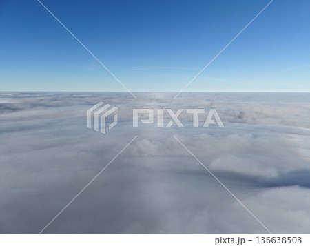 Imaginary Skyscapes Captured From Above Showcasing Enchanting Cloud Arrangements And Delicate Textures 136638503