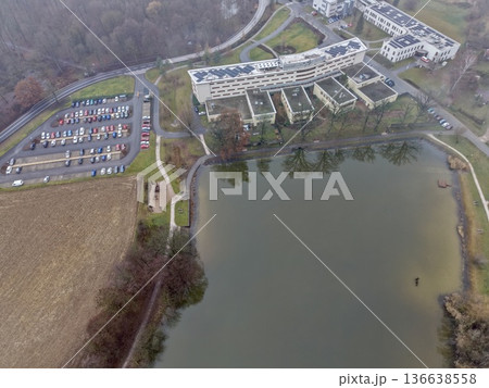 Modern Lakeside Educational District, Peaceful Lakeside Academic Area With Natural Features And Facilities Modern Lakeside Educational District, Peaceful Lakeside Academic Area With Natural Features And Facilities 136638558