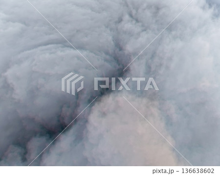 Active Swirling Cloud Formations Generate Dramatic Abstract Images For Various Visual Presentations 136638602