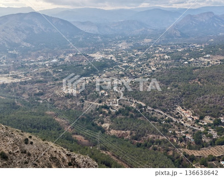 Peaceful Woodland With Winding Paths, Quiet Valley Dotted With Small Cottages Surrounded By Pine Forests Peaceful Woodland With Winding Paths, Quiet Valley Dotted With Small Cottages Surrounded By Pine Forests 136638642