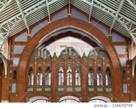 Historic Market Hall, Vintage Railway Station Transformed Into Vibrant Artisan Marketplace Atmosphere Historic Market Hall, Vintage Railway Station Transformed Into Vibrant Artisan Marketplace Atmosphere 136638749