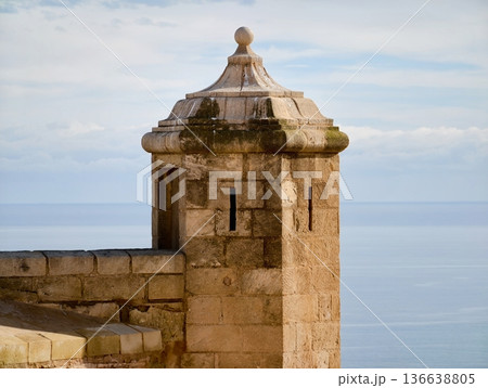 Heritage Restoration Scene Highlighting Deterioration And Preservation Of Coastal Masonry Structures 136638805