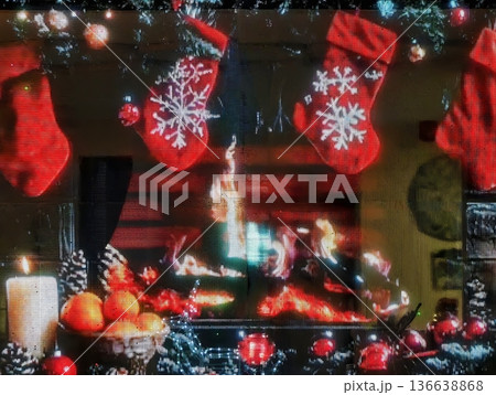 Festive Shopping Scene, Decorative Storefront Reflection Featuring Cozy Holiday Lighting And Atmosphere Festive Shopping Scene, Decorative Storefront Reflection Featuring Cozy Holiday Lighting And Atmosphere 136638868