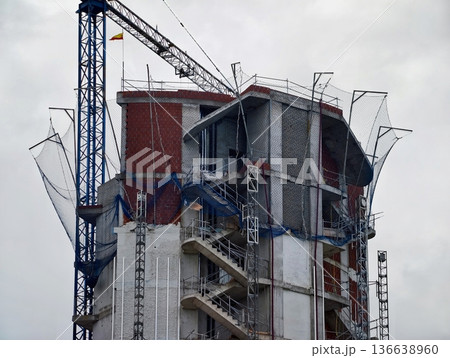 Framework Includes Safety And Scaffolding, Structural Support With Safety Components And Steps 136638960