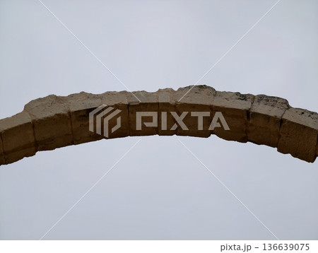Detailed Macro View Of Eroded Stone Arch Highlighting Sediment Deposits And Tactile Surface Features Detailed Macro View Of Eroded Stone Arch Highlighting Sediment Deposits And Tactile Surface Features 136639075